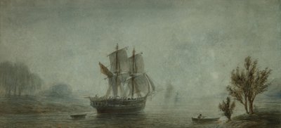 Coastal Landscape with Sailboats by Prilidiano Pueyrredon